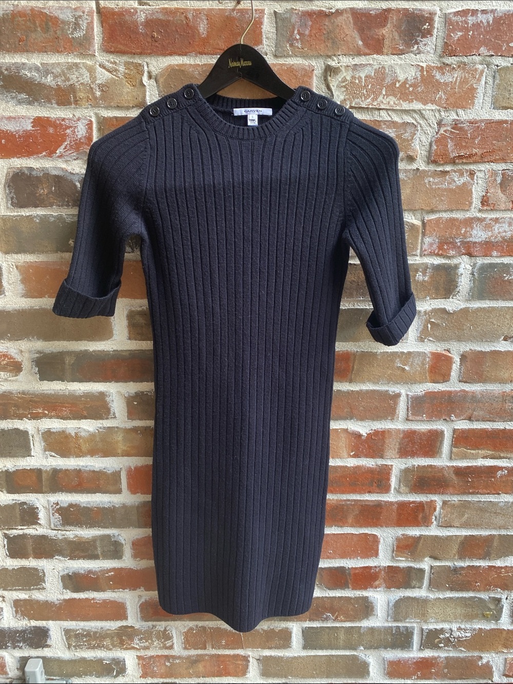 Carven Navy Sweater Dress